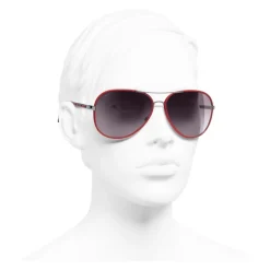 Chanel - Pilot Sunglasses - Dark Silver Red - Chanel Eyewear - Avvenice