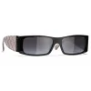 Chanel - Rectangle Sunglasses - Black Gray - Chanel Eyewear - Avvenice