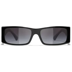 Chanel - Rectangle Sunglasses - Black Gray - Chanel Eyewear - Avvenice