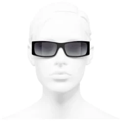Chanel - Rectangle Sunglasses - Black Gray - Chanel Eyewear - Avvenice