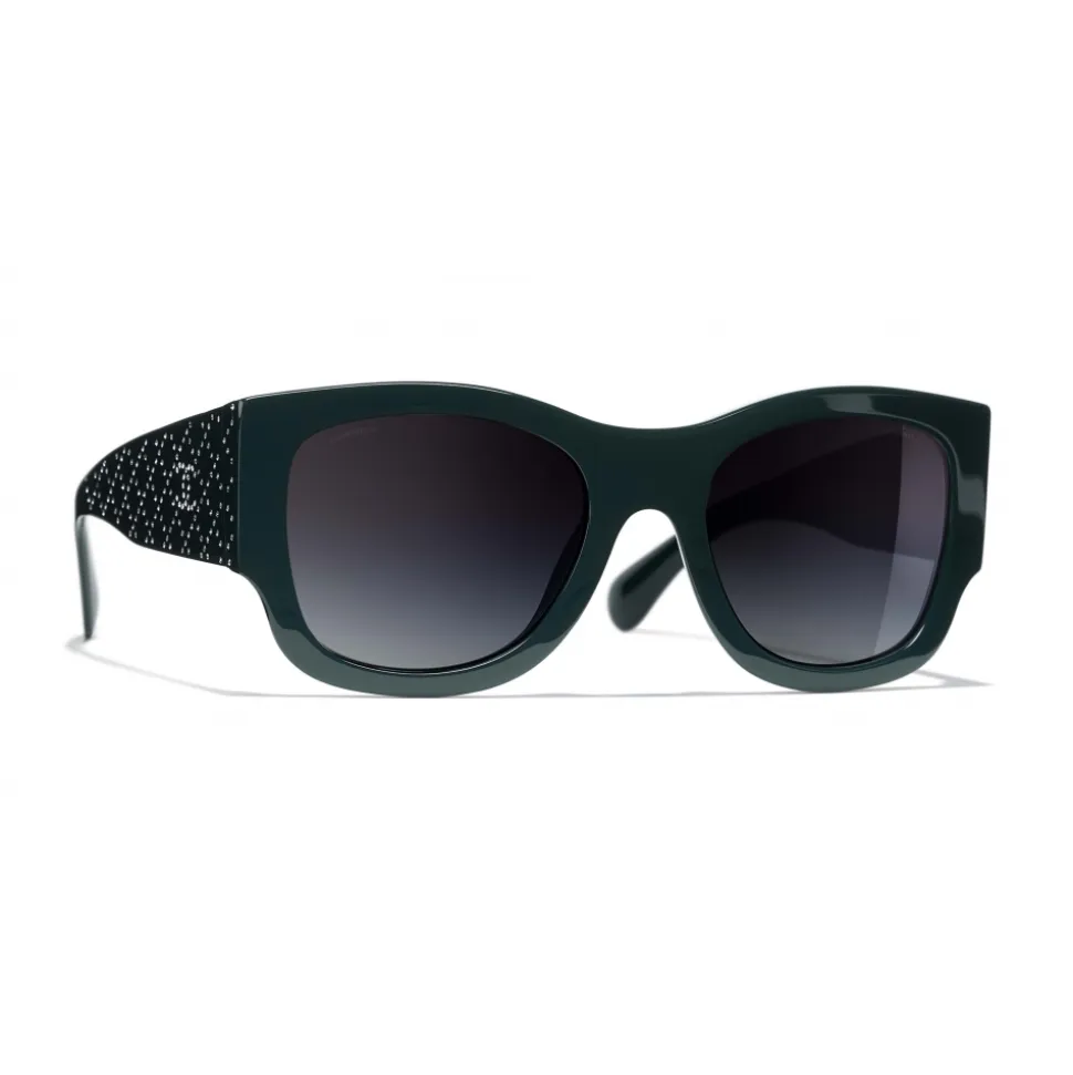 Chanel - Rectangle Sunglasses - Dark Green Gray Gradient - Chanel Eyewear - Avvenice