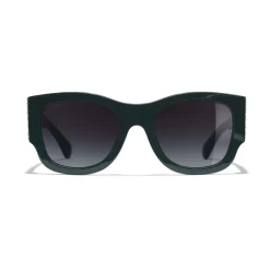 Chanel - Rectangle Sunglasses - Dark Green Gray Gradient - Chanel Eyewear - Avvenice