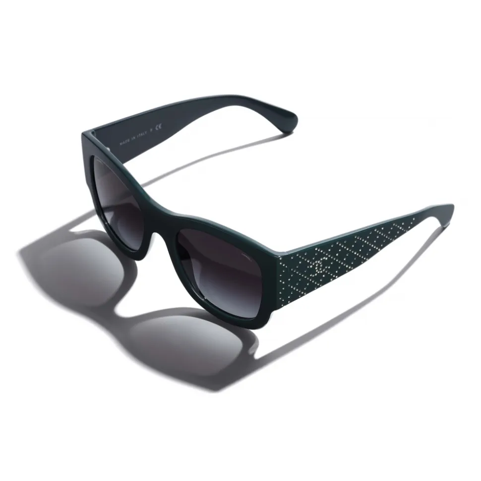 Chanel - Rectangle Sunglasses - Dark Green Gray Gradient - Chanel Eyewear - Avvenice
