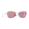 Chanel - Rectangle Sunglasses - Silver Burgundy - Chanel Eyewear - Avvenice