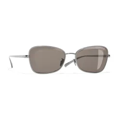 Chanel - Rectangle Sunglasses - Dark Silver Brown - Chanel Eyewear - Avvenice