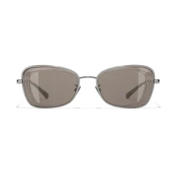 Chanel - Rectangle Sunglasses - Dark Silver Brown - Chanel Eyewear - Avvenice