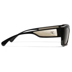Chanel - Rectangle Sunglasses - Dark Tortoise White Gold - Chanel Eyewear - Avvenice