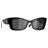 Chanel - Rectangle Sunglasses - Black Gray - Chanel Eyewear - Avvenice