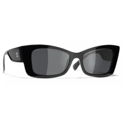 Chanel - Rectangle Sunglasses - Black Gray - Chanel Eyewear - Avvenice