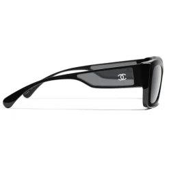 Chanel - Rectangle Sunglasses - Black Gray - Chanel Eyewear - Avvenice