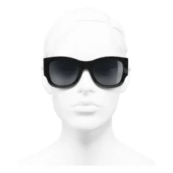 Chanel - Rectangle Sunglasses - Black Gray - Chanel Eyewear - Avvenice