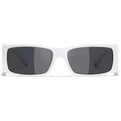 Chanel - Rectangle Sunglasses - White Gray - Chanel Eyewear - Avvenice