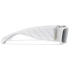 Chanel - Rectangle Sunglasses - White Gray - Chanel Eyewear - Avvenice