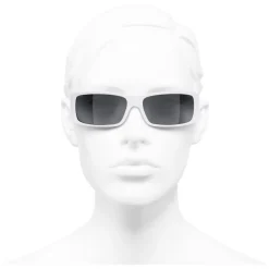 Chanel - Rectangle Sunglasses - White Gray - Chanel Eyewear - Avvenice