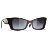 Chanel - Rectangle Sunglasses - Dark Red White Gold - Chanel Eyewear - Avvenice