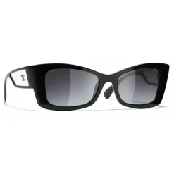 Chanel - Rectangle Sunglasses - Black Gray Gradient - Chanel Eyewear - Avvenice