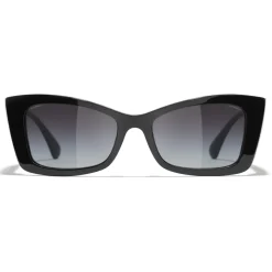 Chanel - Rectangle Sunglasses - Black Gray Gradient - Chanel Eyewear - Avvenice