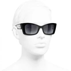 Chanel - Rectangle Sunglasses - Black Gray Gradient - Chanel Eyewear - Avvenice
