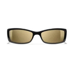 Chanel - Rectangle Sunglasses - Black Gold Glitter - Chanel Eyewear - Avvenice