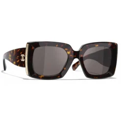 Chanel - Rectangle Sunglasses - Dark Tortoise Brown - Chanel Eyewear - Avvenice
