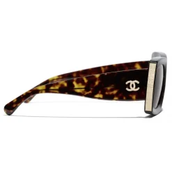 Chanel - Rectangle Sunglasses - Dark Tortoise Brown - Chanel Eyewear - Avvenice