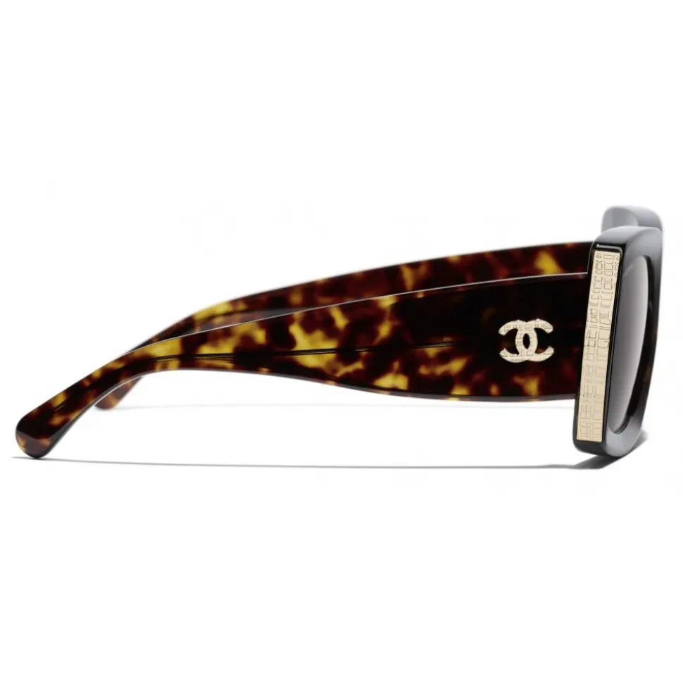 Chanel - Rectangle Sunglasses - Dark Tortoise Brown - Chanel Eyewear - Avvenice