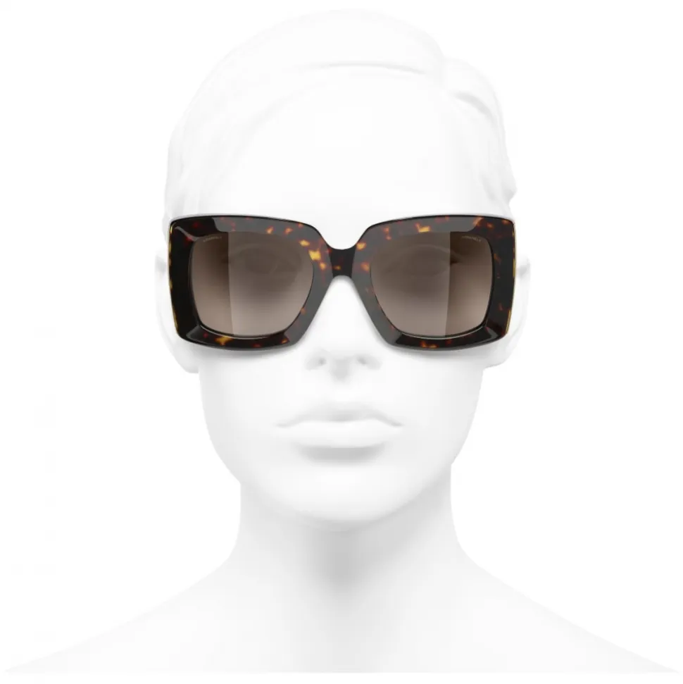 Chanel - Rectangle Sunglasses - Dark Tortoise Brown - Chanel Eyewear - Avvenice