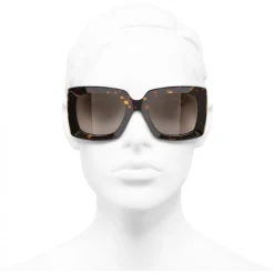 Chanel - Rectangle Sunglasses - Dark Tortoise Brown - Chanel Eyewear - Avvenice