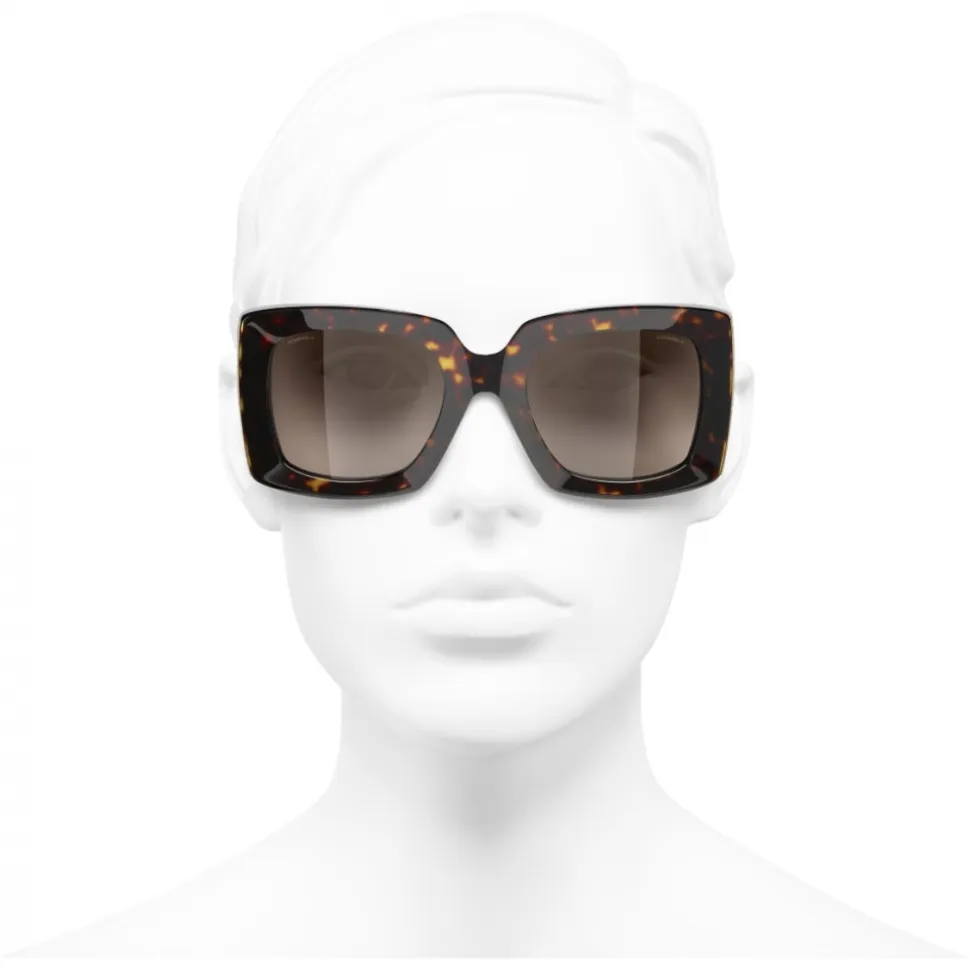 Chanel - Rectangle Sunglasses - Dark Tortoise Brown - Chanel Eyewear - Avvenice