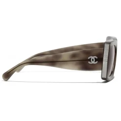 Chanel - Rectangle Sunglasses - Tortoise Silver Brown - Chanel Eyewear - Avvenice