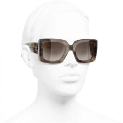 Chanel - Rectangle Sunglasses - Tortoise Silver Brown - Chanel Eyewear - Avvenice