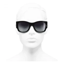 Chanel - Rectangle Sunglasses - Black Gray Gradient - Chanel Eyewear - Avvenice