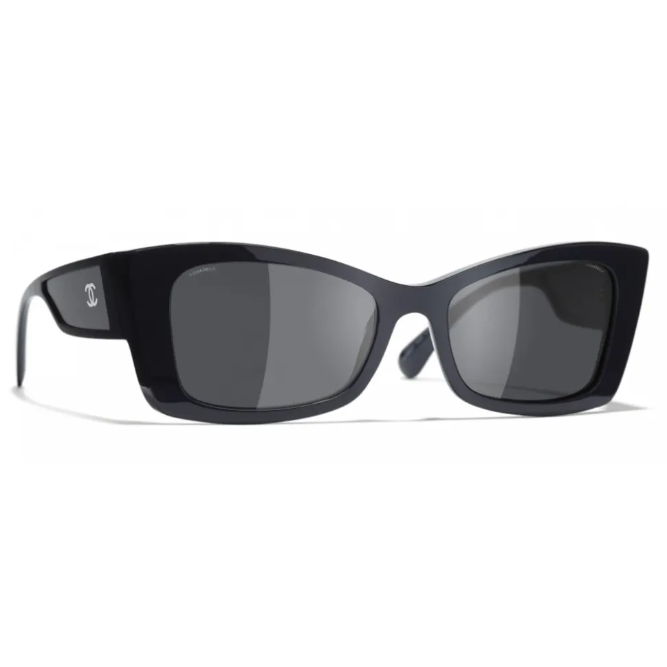 Chanel - Rectangle Sunglasses - Dark Blue Gray - Chanel Eyewear - Avvenice