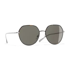 Chanel - Round Sunglasses - Dark Silver Brown - Chanel Eyewear - Avvenice
