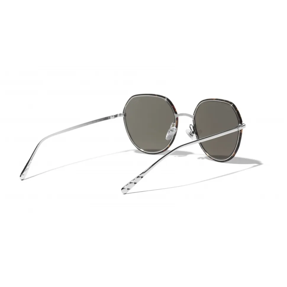 Chanel - Round Sunglasses - Dark Silver Brown - Chanel Eyewear - Avvenice