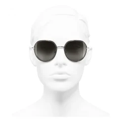 Chanel - Round Sunglasses - Dark Silver Brown - Chanel Eyewear - Avvenice