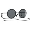 Chanel - Round Sunglasses - Dark Silver Gray - Chanel Eyewear - Avvenice