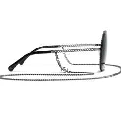 Chanel - Round Sunglasses - Dark Silver Gray - Chanel Eyewear - Avvenice
