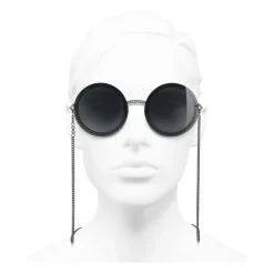 Chanel - Round Sunglasses - Dark Silver Gray - Chanel Eyewear - Avvenice