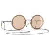 Chanel - Round Sunglasses - Silver Light Brown - Chanel Eyewear - Avvenice