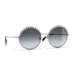 Chanel - Round Sunglasses - Silver Gray - Chanel Eyewear - Avvenice