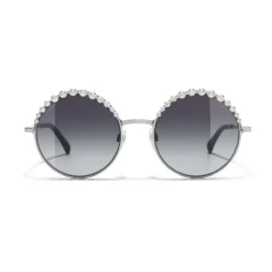 Chanel - Round Sunglasses - Silver Gray - Chanel Eyewear - Avvenice