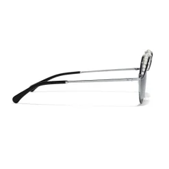 Chanel - Round Sunglasses - Silver Gray - Chanel Eyewear - Avvenice