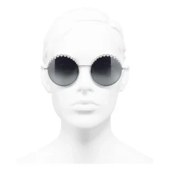 Chanel - Round Sunglasses - Silver Gray - Chanel Eyewear - Avvenice