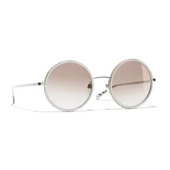 Chanel - Round Sunglasses - Silver Beige - Chanel Eyewear - Avvenice