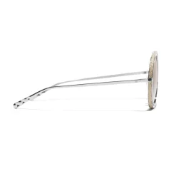 Chanel - Round Sunglasses - Silver Beige - Chanel Eyewear - Avvenice