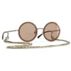 Chanel - Round Sunglasses - Gold Light Brown - Chanel Eyewear - Avvenice