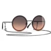 Chanel - Round Sunglasses - Dark Silver Orange - Chanel Eyewear - Avvenice