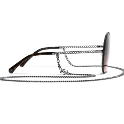 Chanel - Round Sunglasses - Dark Silver Orange - Chanel Eyewear - Avvenice