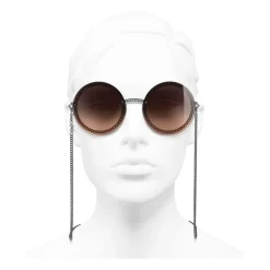 Chanel - Round Sunglasses - Dark Silver Orange - Chanel Eyewear - Avvenice